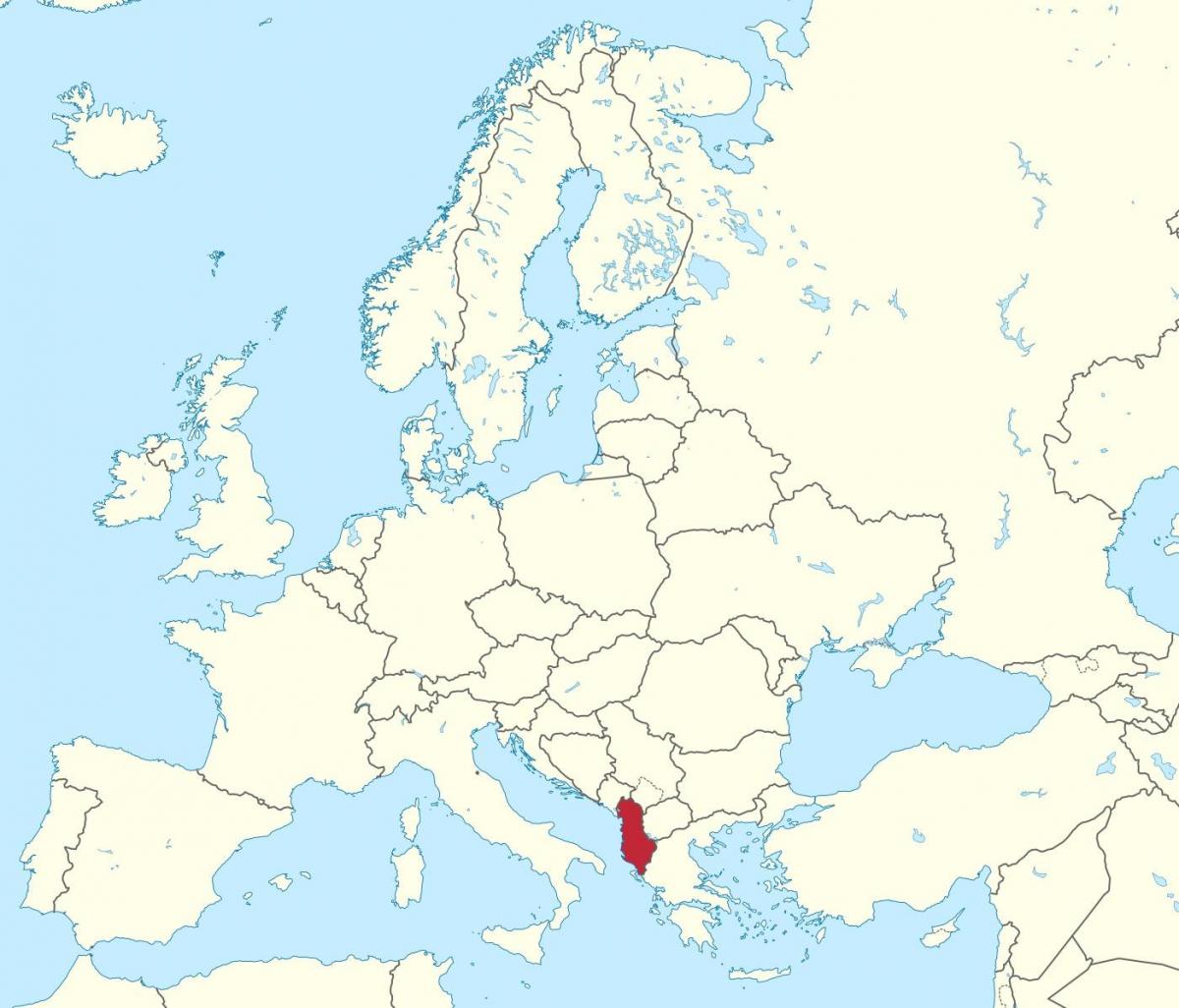 mappa dell'Albania europea