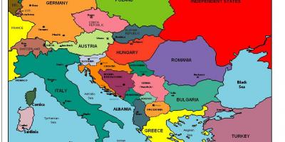 Albania mappa dell'europa - Cartina dell'europa che mostra l'Albania