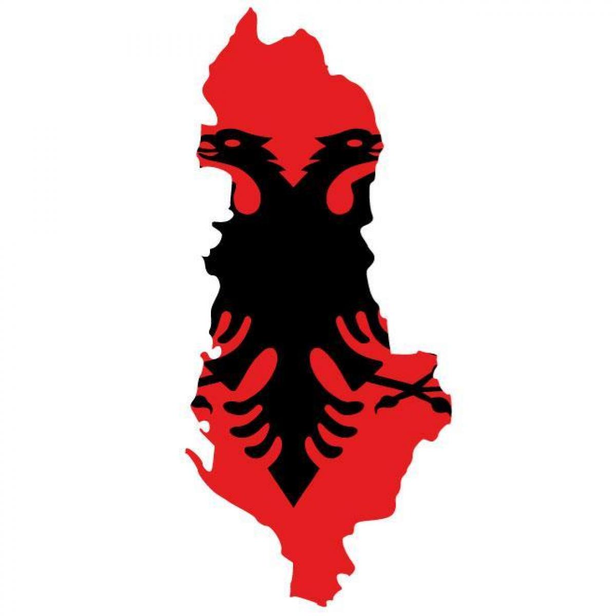 mappa di Albania bandiera