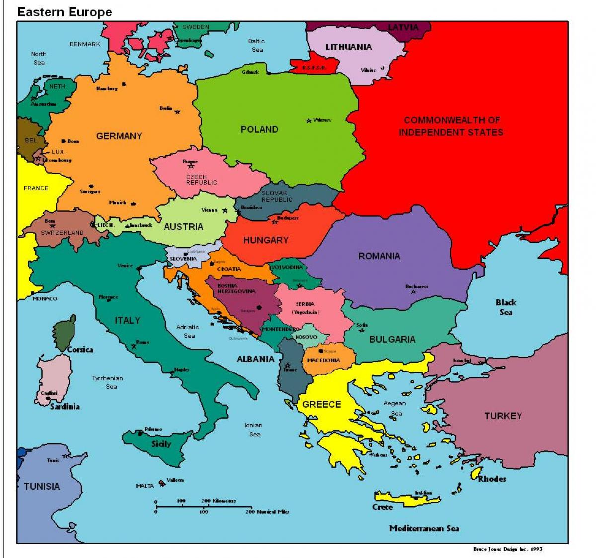 mappa dell'europa che mostra l'Albania