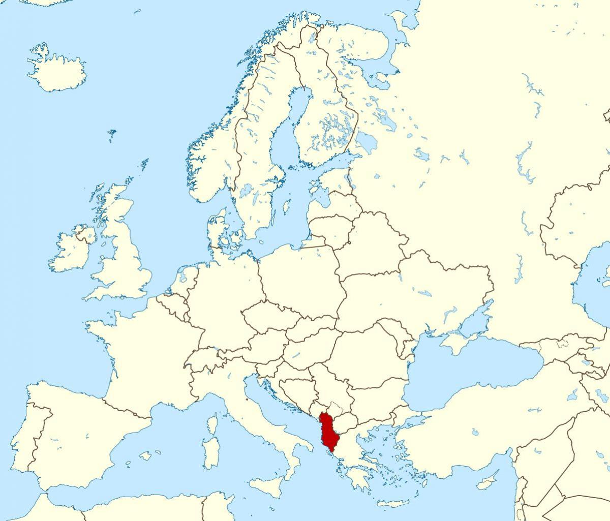 mappa di Albania location nel mondo