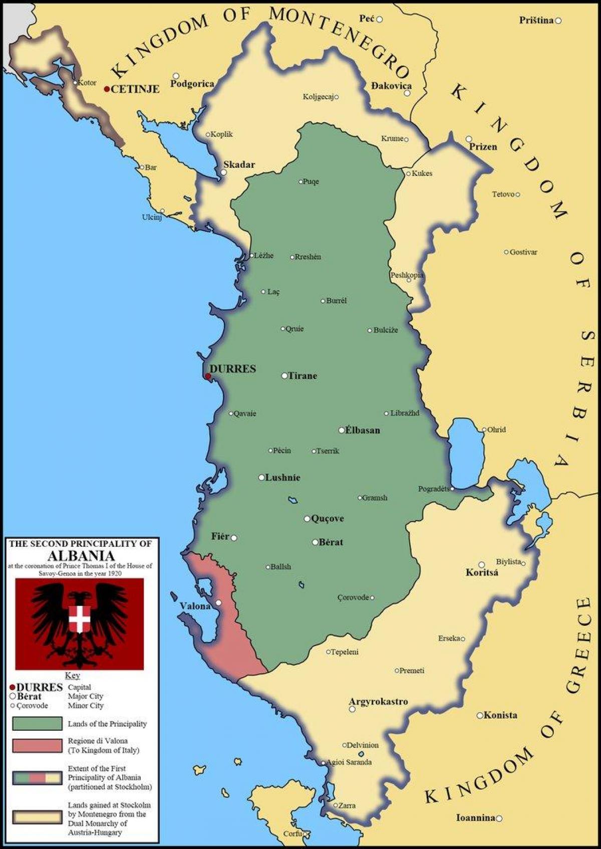 mappa di durazzo, Albania