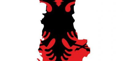 Mappa di Albania bandiera